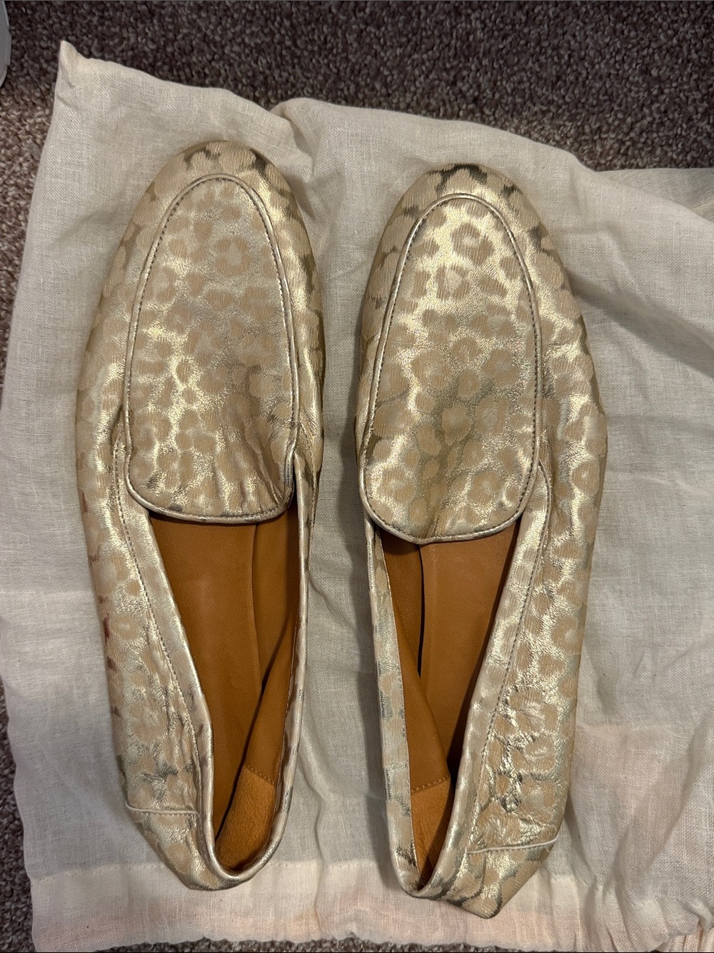 Forte forte gold loafers new